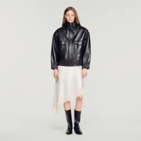 Lederjacke mit Stehkragen