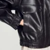 Lederjacke mit Stehkragen