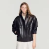 Lederjacke mit Stehkragen