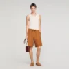 Leinenshorts mit elastischem Bund