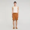 Leinenshorts mit elastischem Bund