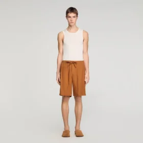 Leinenshorts mit elastischem Bund