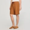 Leinenshorts mit elastischem Bund