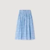 Maxi-Rock aus Leinen mit Gingham-Muster