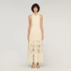 Maxikleid aus Baumwoll-Guipure mit Blumenmuster