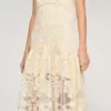 Maxikleid aus Baumwoll-Guipure mit Blumenmuster
