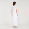 Maxikleid aus gestricktem Stoff mit Perlenverzierung