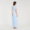 Maxikleid aus gestricktem Stoff mit Perlenverzierung