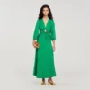 Maxikleid aus Jacquard mit Blumenmuster