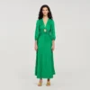 Maxikleid aus Jacquard mit Blumenmuster