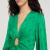 Maxikleid aus Jacquard mit Blumenmuster