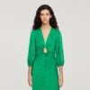 Maxikleid aus Jacquard mit Blumenmuster