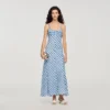 Maxikleid aus Leinen mit Gingham-Muster