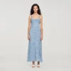 Maxikleid aus Leinen mit Gingham-Muster