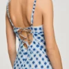 Maxikleid aus Leinen mit Gingham-Muster