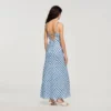 Maxikleid aus Leinen mit Gingham-Muster