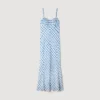 Maxikleid aus Leinen mit Gingham-Muster