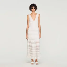Maxikleid aus Pointelle-Strick