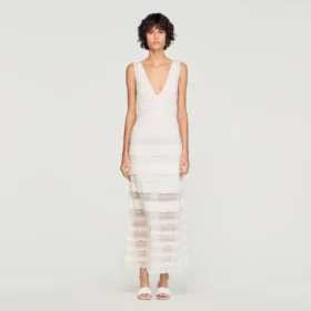 Maxikleid aus Pointelle-Strick