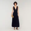 Maxikleid aus Strick mit Rüschen