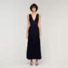 Maxikleid aus Strick mit Rüschen