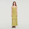 Maxikleid aus Strick mit Rüschen