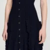 Maxikleid aus Strick mit Rüschen