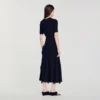 Maxikleid aus Strick mit Rüschen