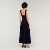 Maxikleid aus Strick mit Rüschen