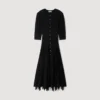 Maxikleid aus Strick mit Rüschen