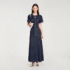 Maxikleid aus Strick mit Strasssteinen