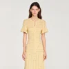 Maxikleid aus Strick mit Strasssteinen