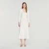 Maxikleid aus Strick mit Strasssteinen