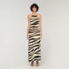 Maxikleid aus Strick mit Zebradruck