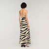 Maxikleid aus Strick mit Zebradruck