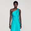Maxikleid in Satinoptik mit Schleife