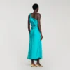 Maxikleid in Satinoptik mit Schleife