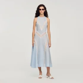 Maxikleid mit Spitzendetails