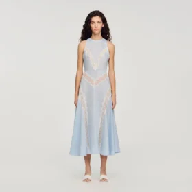Maxikleid mit Spitzendetails