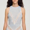 Maxikleid mit Spitzendetails