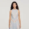 Maxikleid mit Spitzendetails