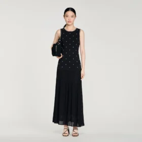 Maxikleid mit Strass-Blumenprint