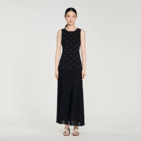 Maxikleid mit Strass-Blumenprint