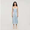 Maxikleid mit Trägern in Satin-Optik