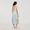 Maxikleid mit Trägern in Satin-Optik