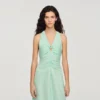 Maxikleid mit V-Ausschnitt und Blumenmuster