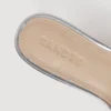 Metallic-Leder-Pantoletten mit Absatz