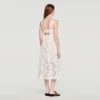 Midi-Kleid aus durchbrochener Baumwolle mit Blumenmuster