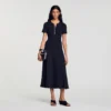 Midi-Kleid aus geripptem Strick