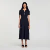 Midi-Kleid aus geripptem Strick